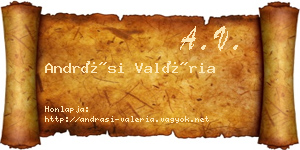 Andrási Valéria névjegykártya